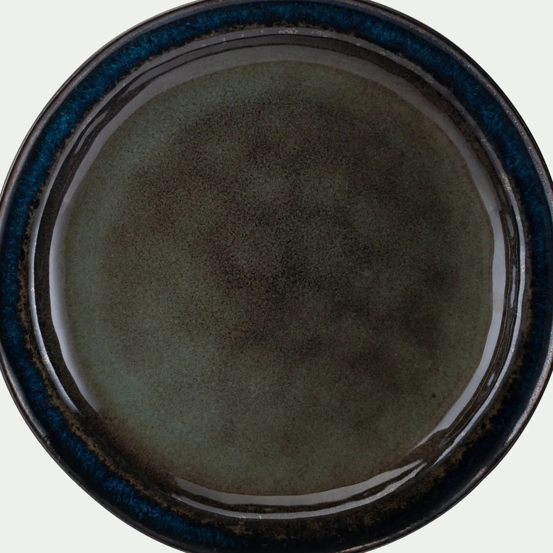 Assiette à dessert en grès D20,5cm - vert cèdre