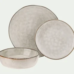 Assiette à dessert en grès D20,5cm - beige roucas