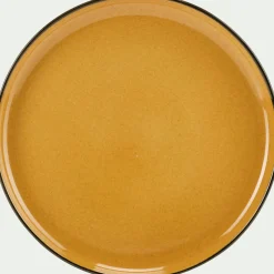 Assiette à dessert en grès D22,2cm - jaune