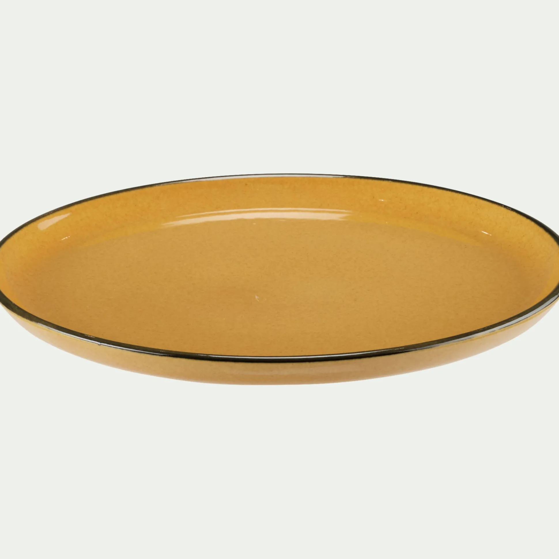 Assiette à dessert en grès D22,2cm - jaune