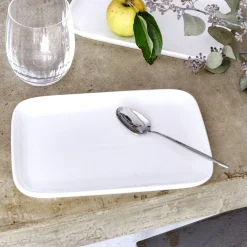 Assiette à dessert en porcelaine 14x21,5cm - blanc