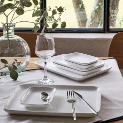 Assiette à dessert en porcelaine 14x21,5cm - blanc