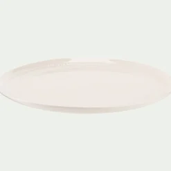 Assiette à dessert en porcelaine avec liseré perlé D21,60cm - blanc ventoux