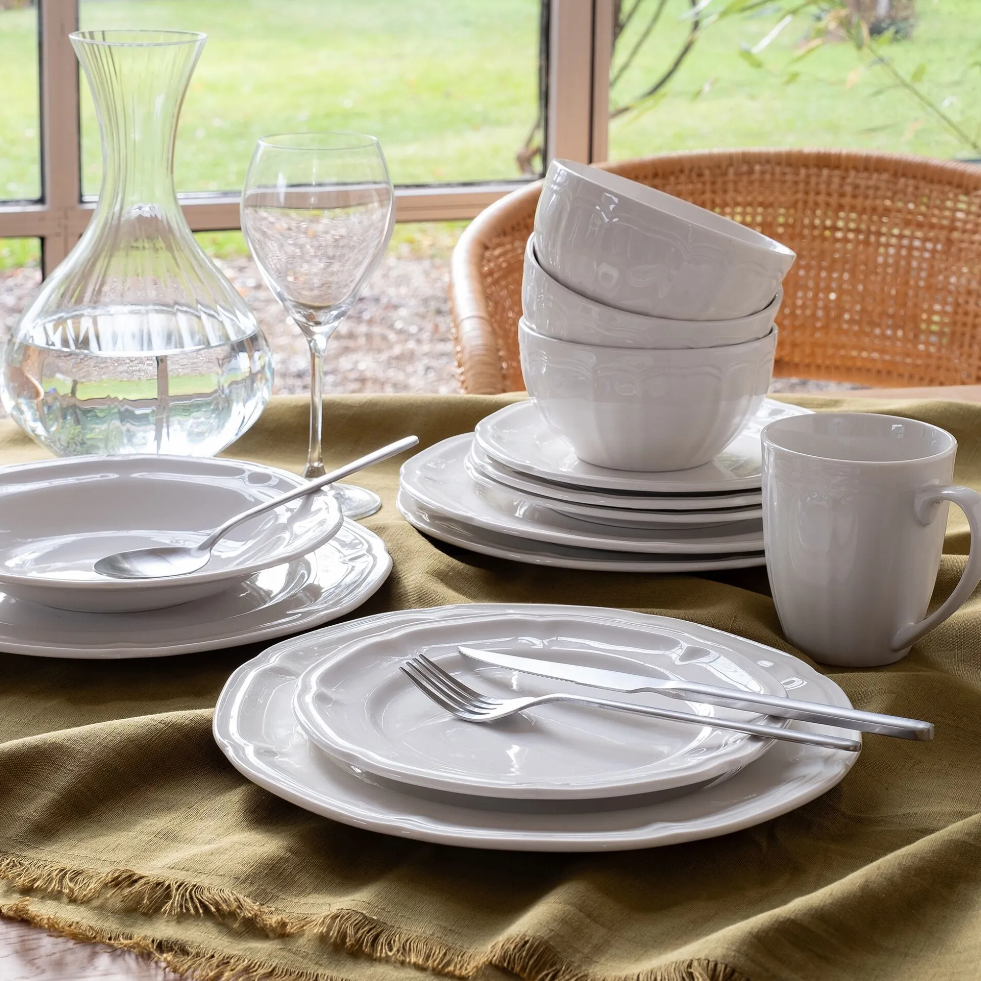 Assiette à dessert en porcelaine D21cm - blanc