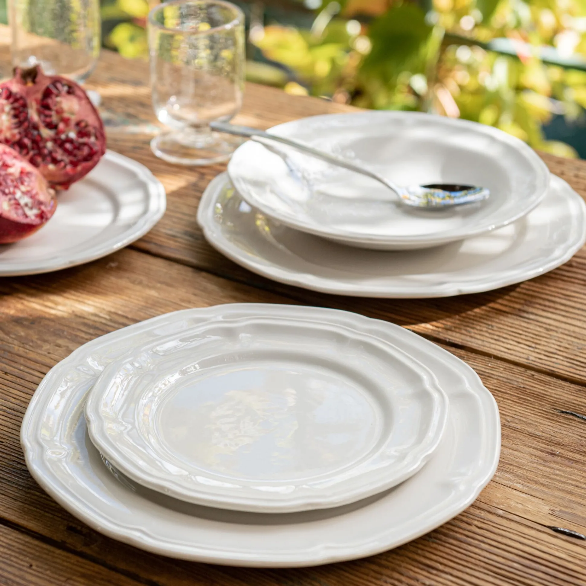 Assiette à dessert en porcelaine D21cm - blanc