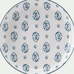 Assiette à dessert motif Amande en porcelaine D20cm - blanc