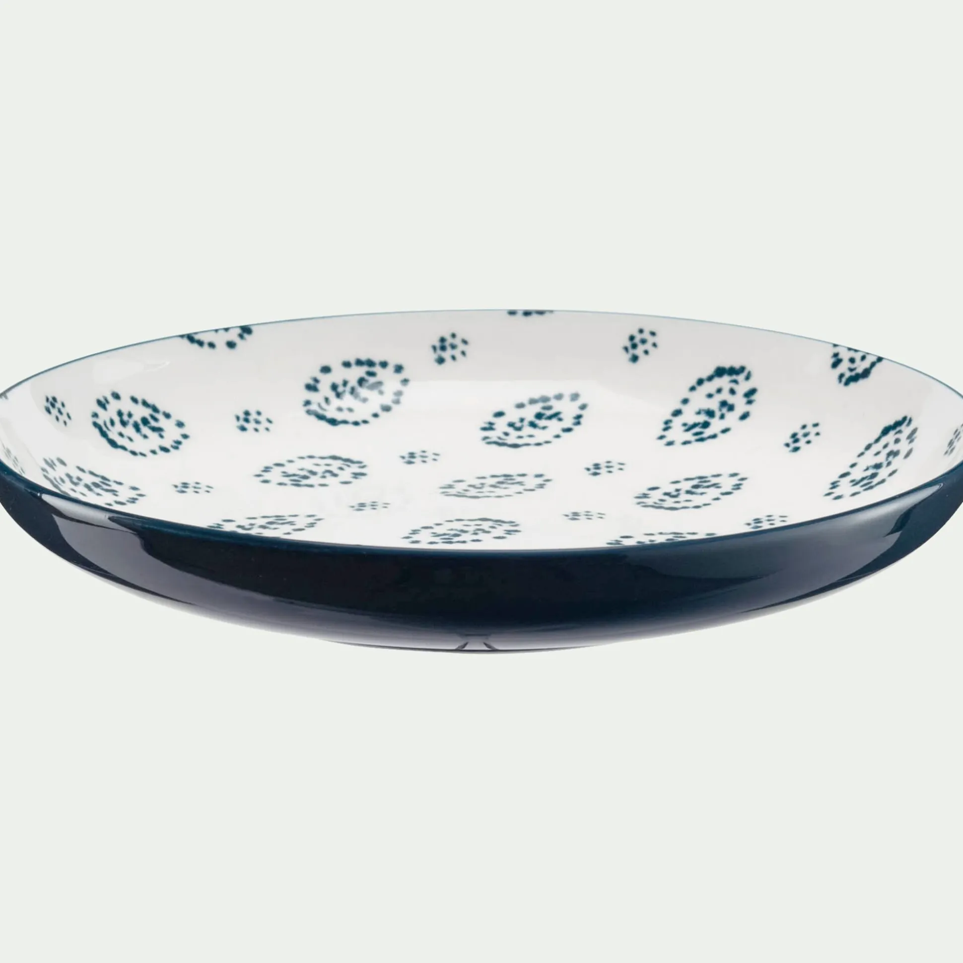 Assiette à dessert motif Amande en porcelaine D20cm - blanc