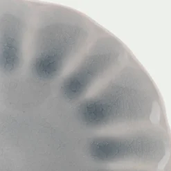 Assiette à dessert ondulée en grès D21cm - bleu