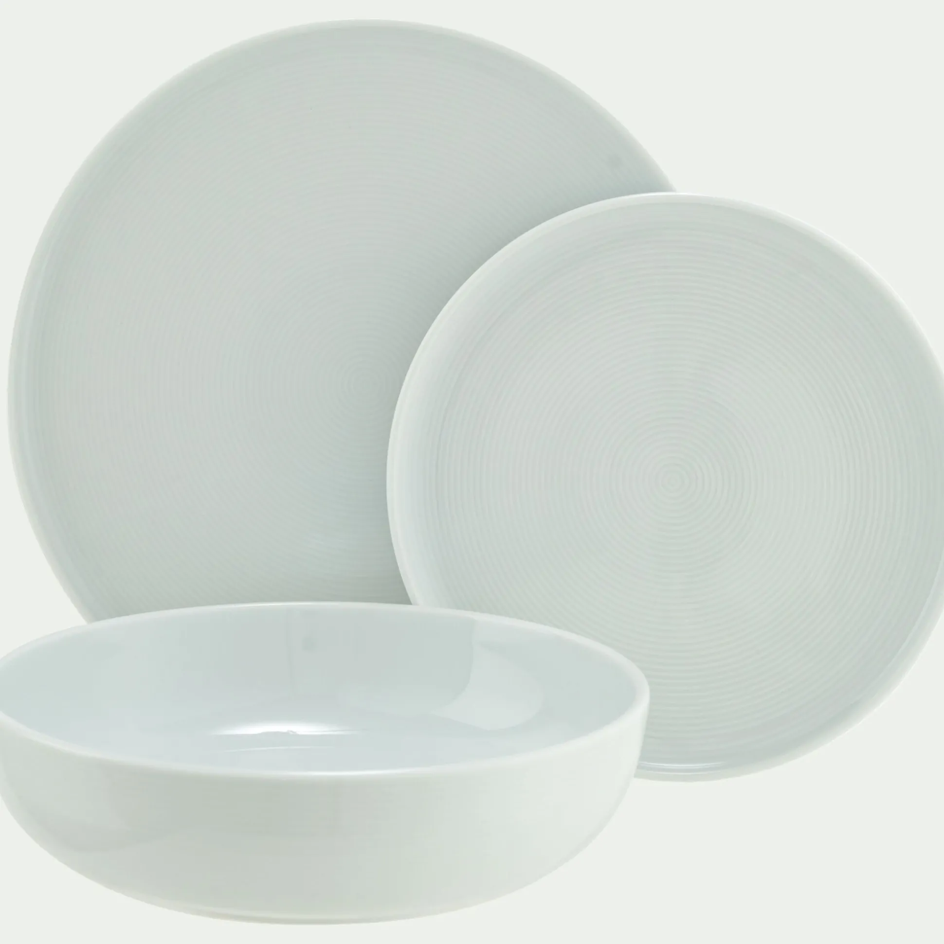 Assiette à dessert spirale en porcelaine D20cm - blanc