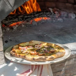 Assiette à pizza en grès D32cm - blanc