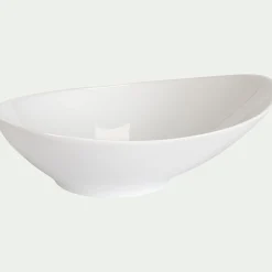 Assiette calotte en porcelaine D19cm - blanc
