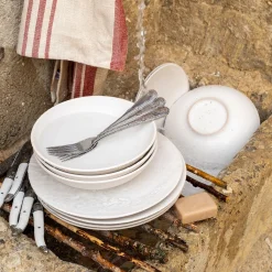 Assiette creuse en faïence D22cm - blanc ventoux