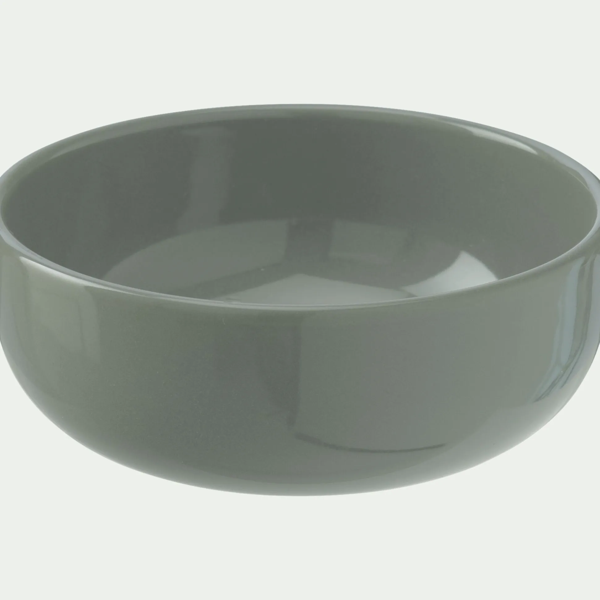 Assiette creuse en faïence D15cm - vert cèdre