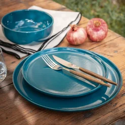 Assiette creuse en faïence D15cm - bleu figuerolles