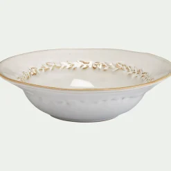 Assiette creuse en grès D22,5cm - beige alpilles