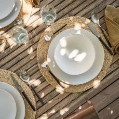 Assiette creuse en grès D19cm - blanc ventoux