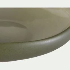 Assiette creuse en grès D20cm - vert olivier