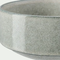 Assiette creuse en grès émail réactif D15,5cm - gris clair