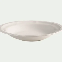 Assiette creuse en porcelaine D22cm - blanc