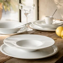 Assiette creuse en porcelaine de qualité hôtelière D23cm - blanc