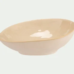 Assiette creuse inclinée en grès D19cm - blanc ventoux