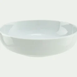 Assiette creuse spirale en porcelaine D21cm - blanc