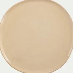 Assiette plate à bord haut en grès D27cm - blanc ventoux