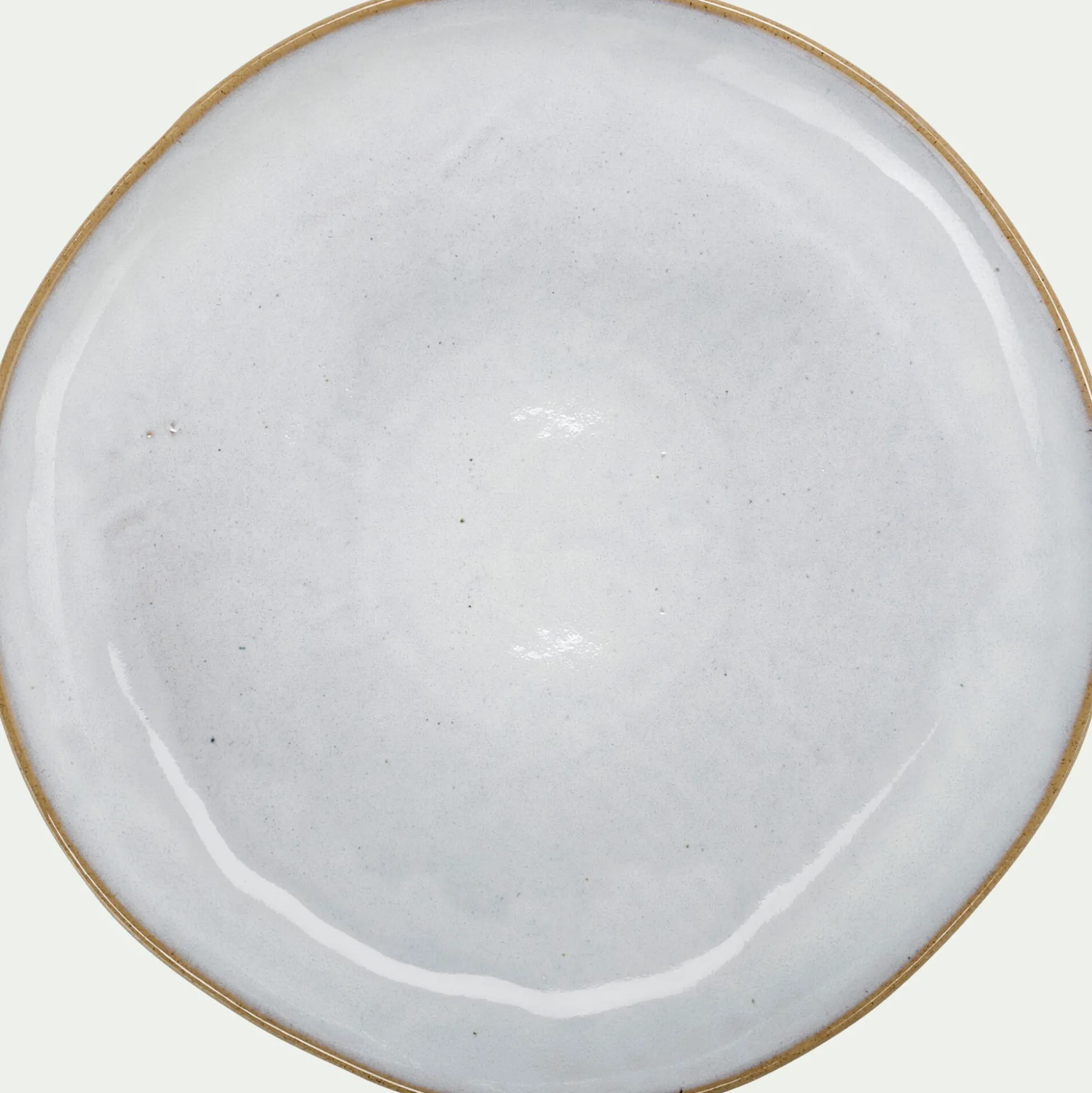 Assiette plate bicolore en grès recyclé D28cm - blanc