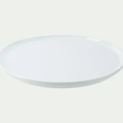 Assiette plate en faïence D28cm - blanc ventoux