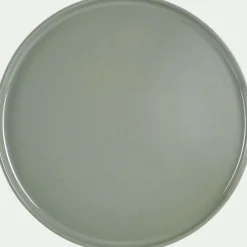 Assiette plate en faïence D28cm - vert cèdre