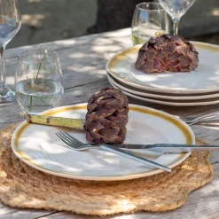 Assiette plate en grès D26,5cm - blanc