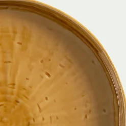 Assiette plate en grès D27,5cm - jaune argan