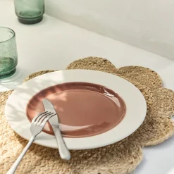 Assiette plate en grès D27,5cm - terracotta