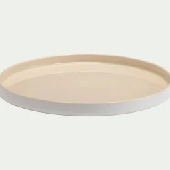 Assiette plate en grès D26cm - blanc