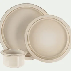 Assiette plate en grès D26cm - blanc ventoux