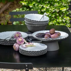 Assiette plate en grès D28cm - blanc