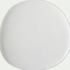 Assiette plate en grès D27cm - blanc ventoux