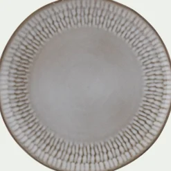 Assiette plate en grès D26,6cm - blanc ventoux