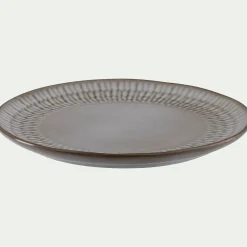 Assiette plate en grès D26,6cm - blanc ventoux