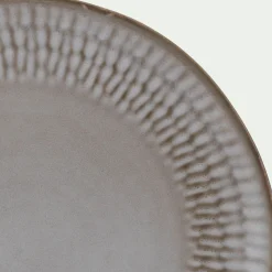 Assiette plate en grès D26,6cm - blanc ventoux