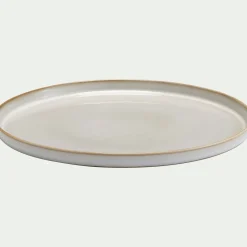 Assiette plate en grès D27cm - beige alpilles