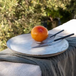 Assiette plate en grès D27,5cm - beige roucas