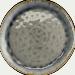 Assiette plate en grès émail réactif D27,5cm - gris