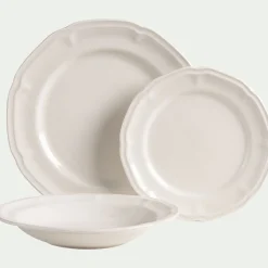 Assiette plate en porcelaine D26,8cm - blanc