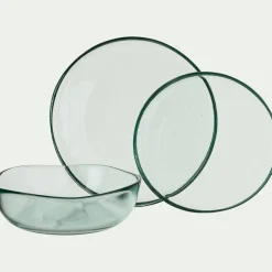 Assiette plate en verre D25cm - transparent