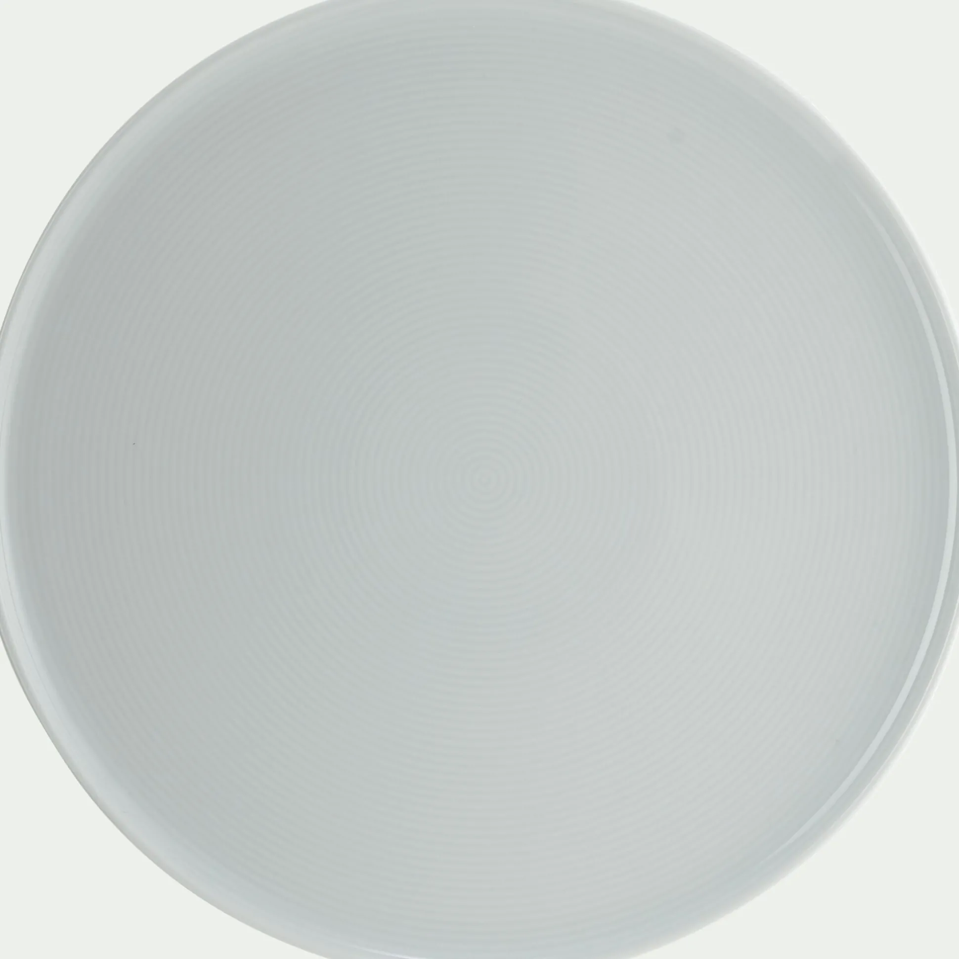 Assiette plate spirale en porcelaine D26cm - blanc