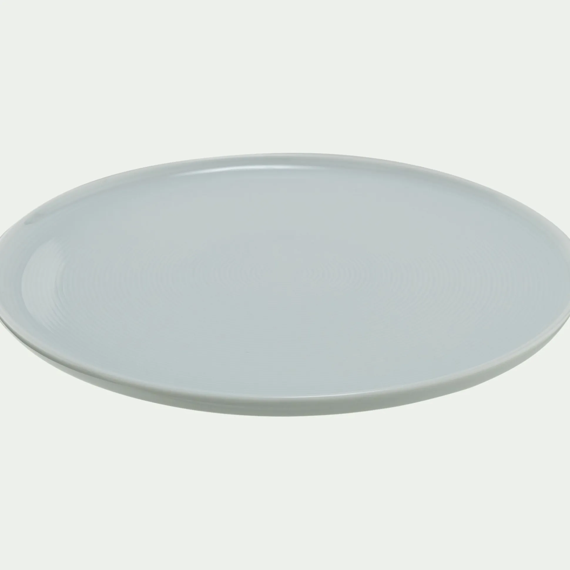 Assiette plate spirale en porcelaine D26cm - blanc