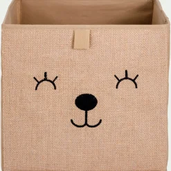 Bac de rangement en carton imprimé - marron