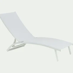 Bain de soleil en aluminium et textilène - blanc