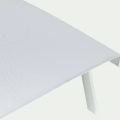 Bain de soleil en aluminium et textilène - blanc